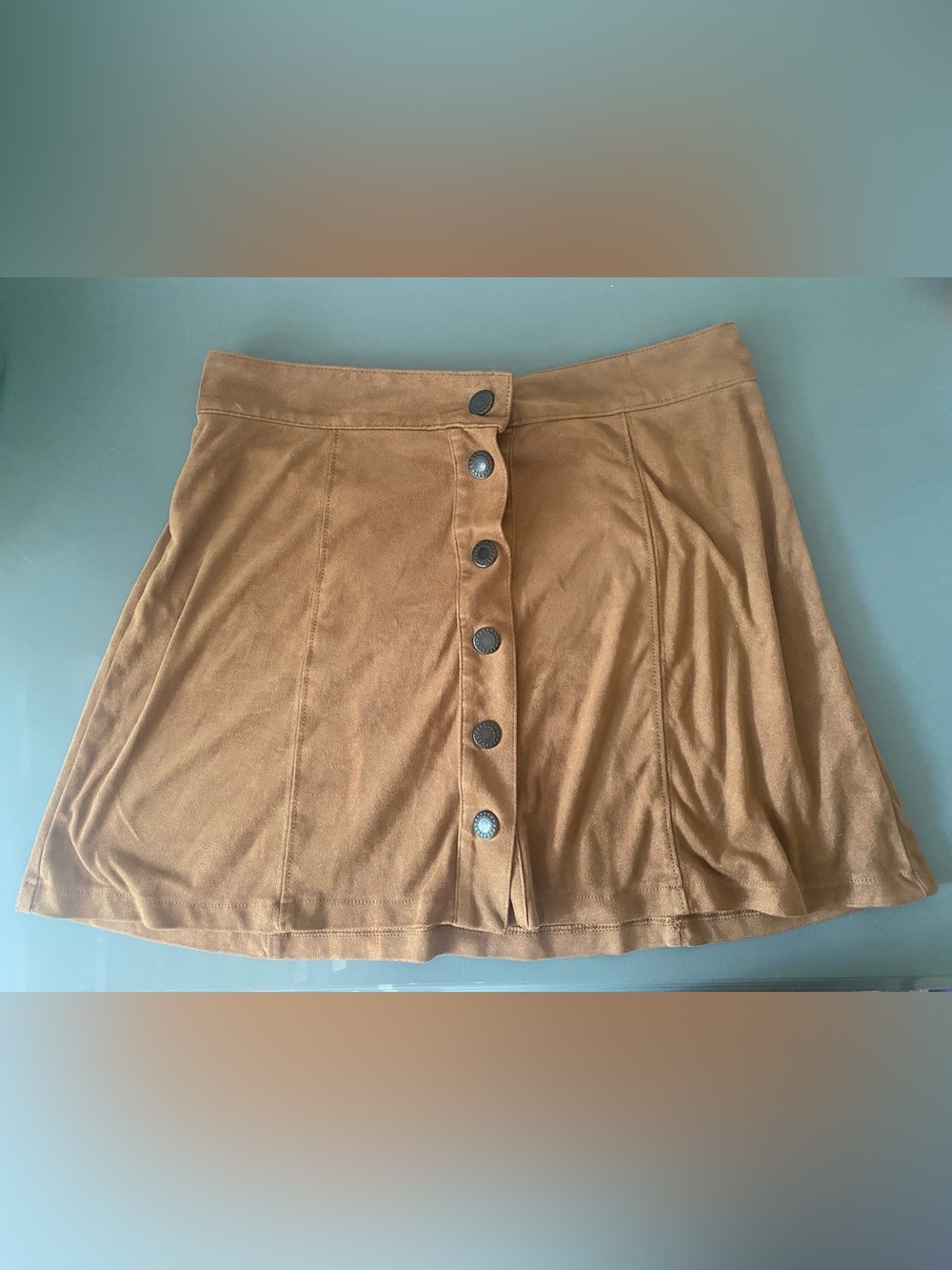 American Eagle Outfitters Tan Button-Front Mini Skirt